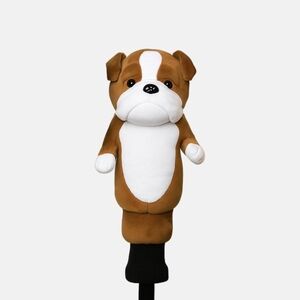 Brown and White Dog Baseball Bat Hat